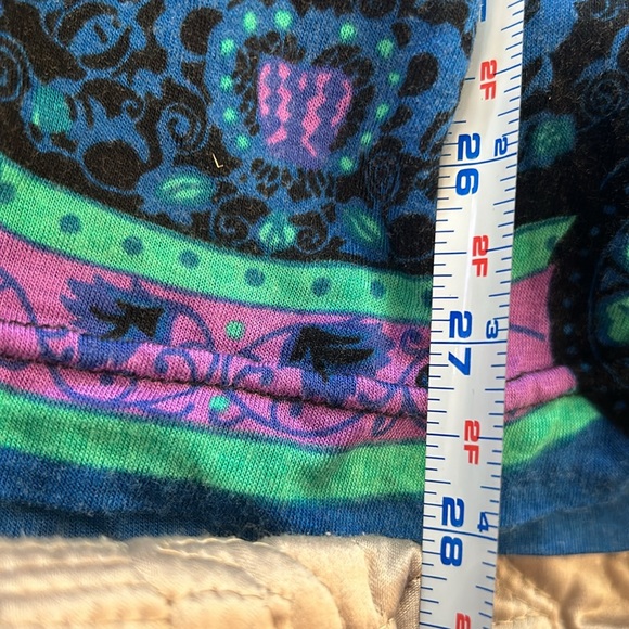 Free People Longer Length Black & Blue T Shirt Top-sz Medium - Picture 7 of 10